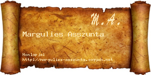 Margulies Asszunta névjegykártya